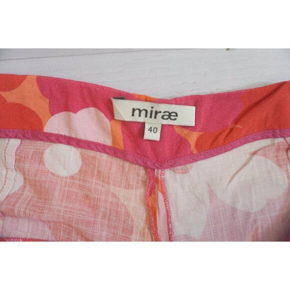 Mirae Paris Floral Retro Chic High-Waisted Wide-Leg Pants – Size 40 (US 8) - Picture 8 of 11